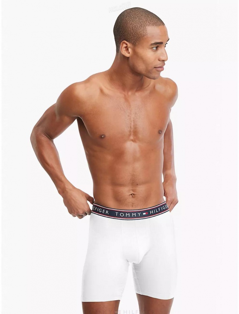 Tommy Hilfiger Cotton Stretch Boxer Brief 3-Pack Underwear White | 2470-DKOAE