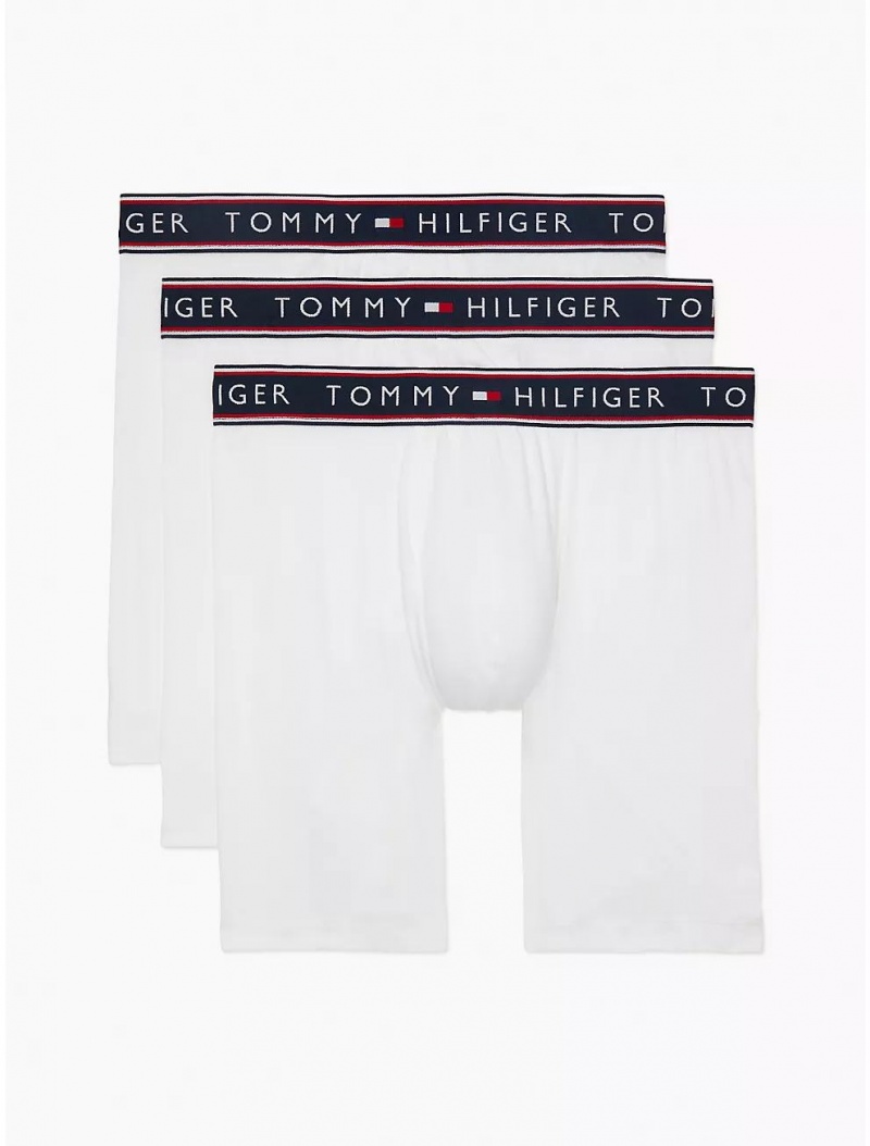 Tommy Hilfiger Cotton Stretch Boxer Brief 3-Pack Underwear White | 2470-DKOAE