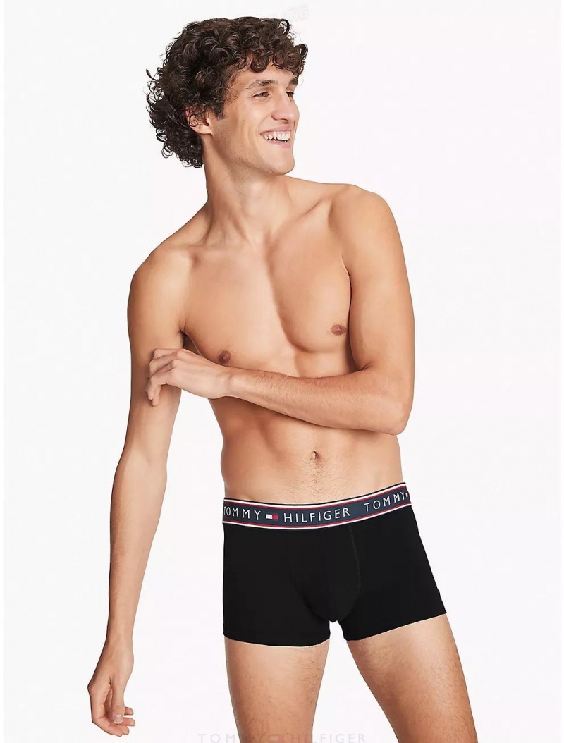 Tommy Hilfiger Cotton Stretch Trunk 3-Pack Underwear Black | 3547-UWJKD