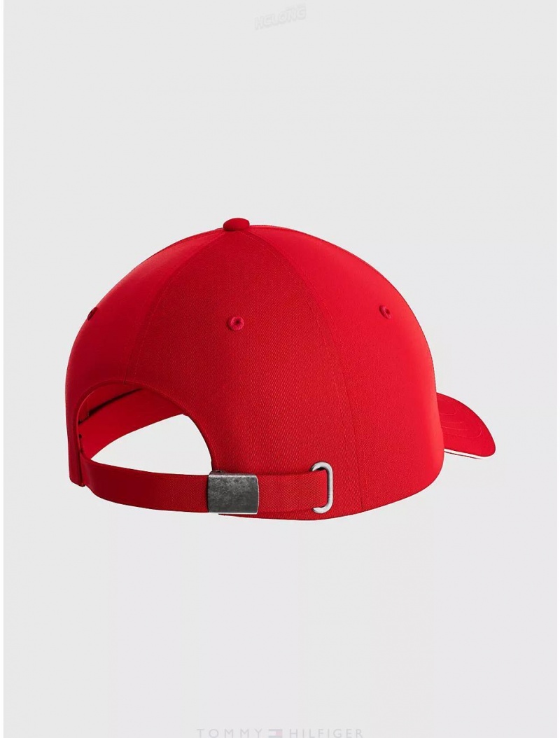 Tommy Hilfiger Crest Baseball Cap Hats Apple Red | 8271-WIDZX