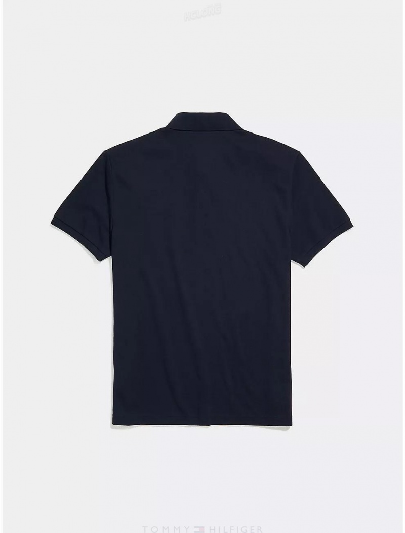 Tommy Hilfiger Custom Fit Polo Tops Sky Captain | 1038-FPIYM