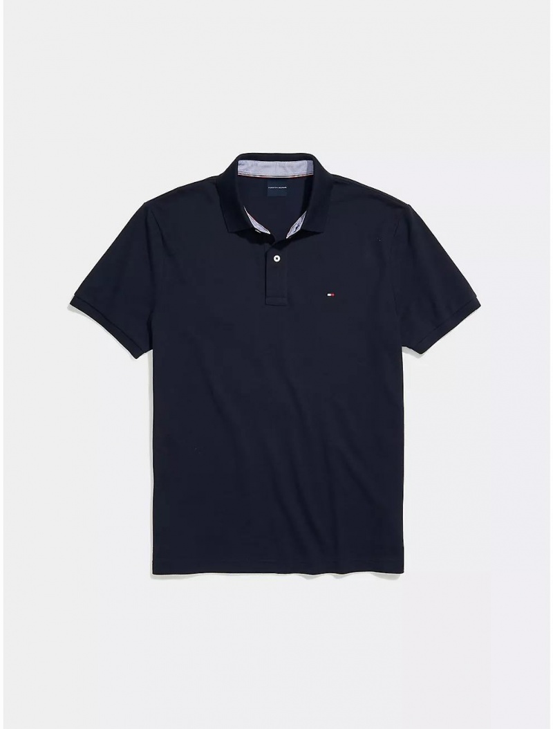 Tommy Hilfiger Custom Fit Polo Tops Sky Captain | 1038-FPIYM