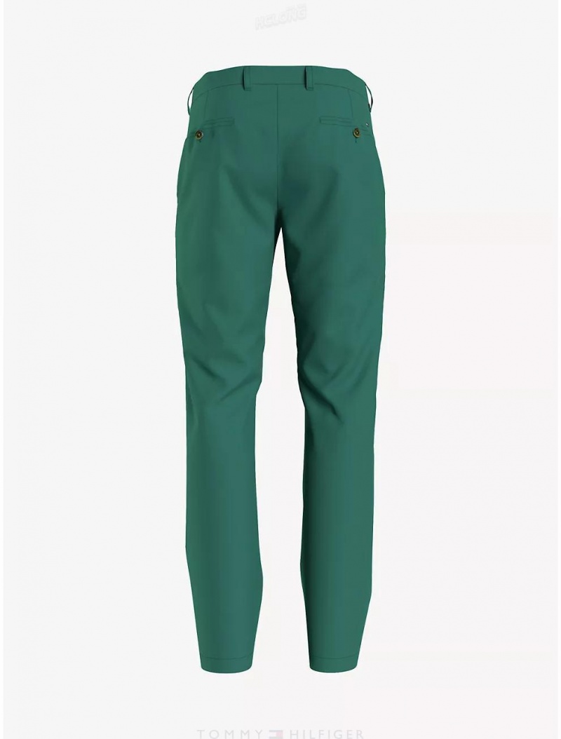 Tommy Hilfiger Custom Fit THFlex Comfort Stretch Chino Bottoms Green Room | 6195-BJVTY