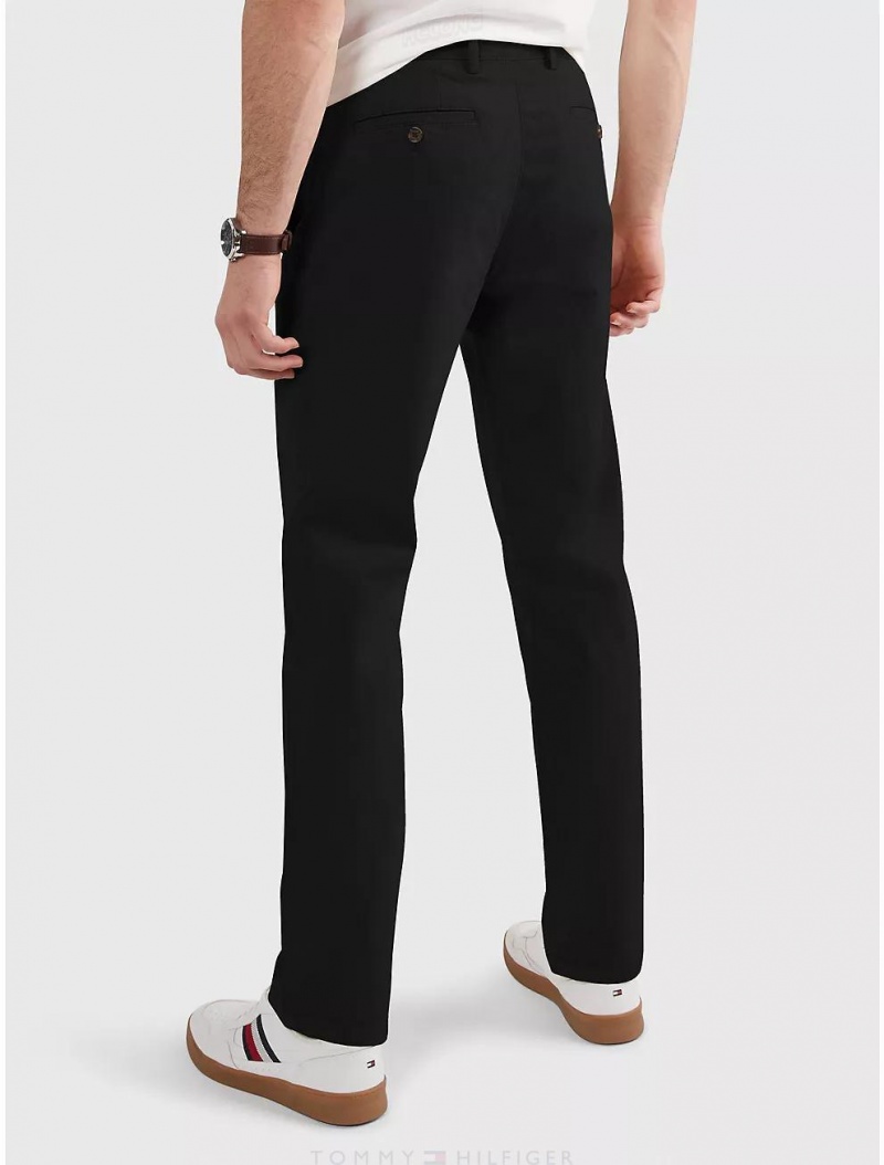 Tommy Hilfiger Custom Fit THFlex Comfort Stretch Chino Pants Th Deep Black | 7321-IFLUW