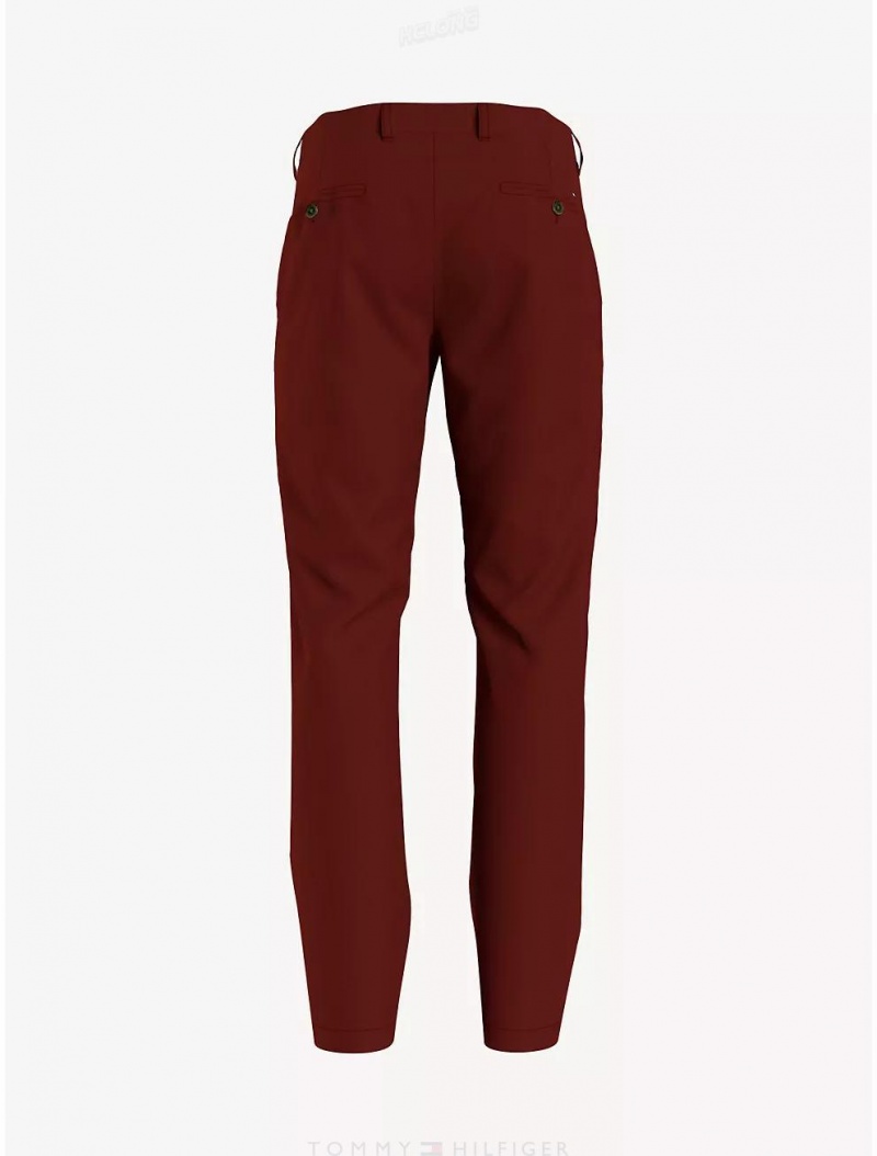 Tommy Hilfiger Custom Fit THFlex Comfort Stretch Chino Bottoms Regatta Red | 9162-JEGCR