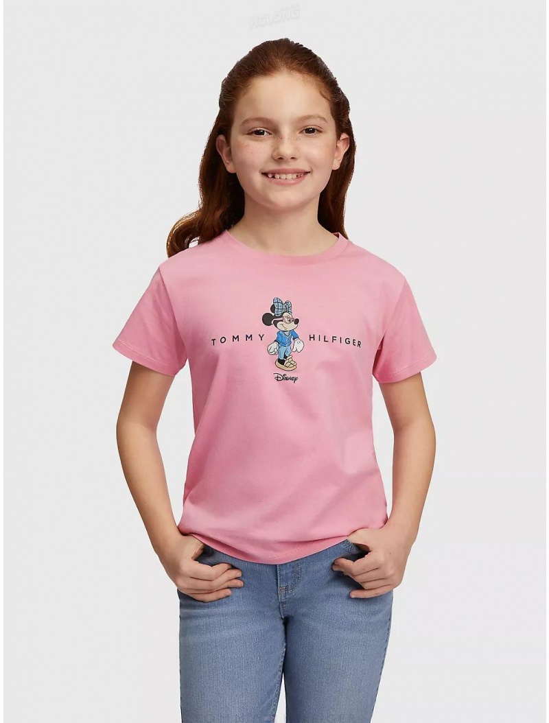 Tommy Hilfiger DISNEYxTOMMY Big Kids' Minnie T-Shirt DISNEYxTOMMY Pale Primrose | 5783-QATIW