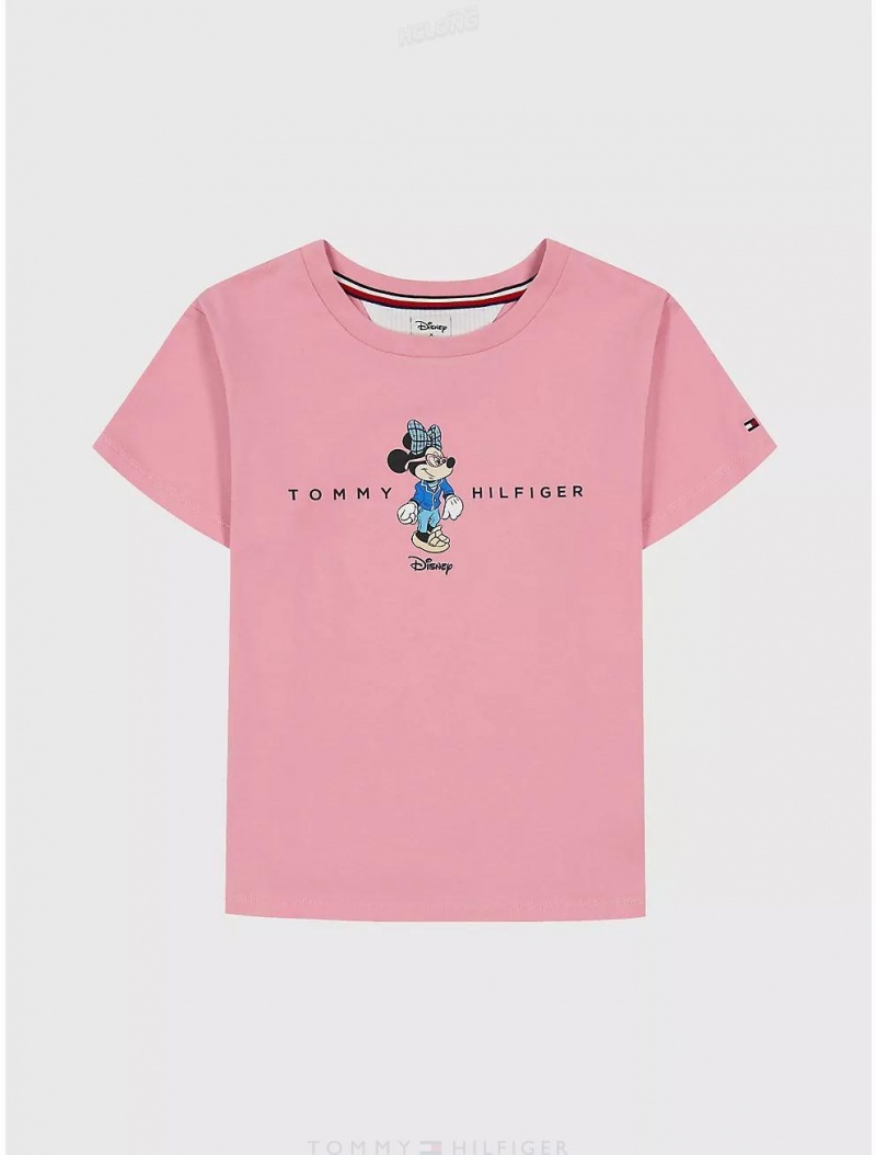 Tommy Hilfiger DISNEYxTOMMY Big Kids' Minnie T-Shirt DISNEYxTOMMY Pale Primrose | 5783-QATIW