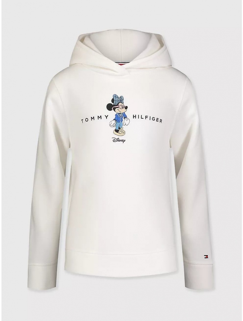 Tommy Hilfiger DISNEYxTOMMY Big Kids\' Minnie Hoodie DISNEYxTOMMY Optic White | 6498-BIZFL