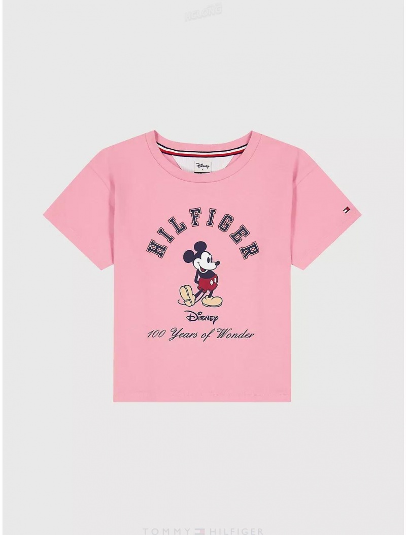 Tommy Hilfiger DISNEYxTOMMY Big Kids' Wonder T-Shirt DISNEYxTOMMY Pale Primrose | 4238-CZIYH