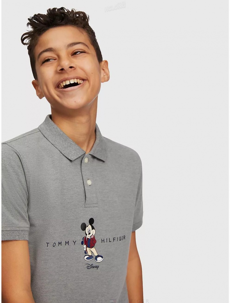 Tommy Hilfiger DISNEYxTOMMY Little Kids' Polo Polos Grey Heather | 0135-VNKDU