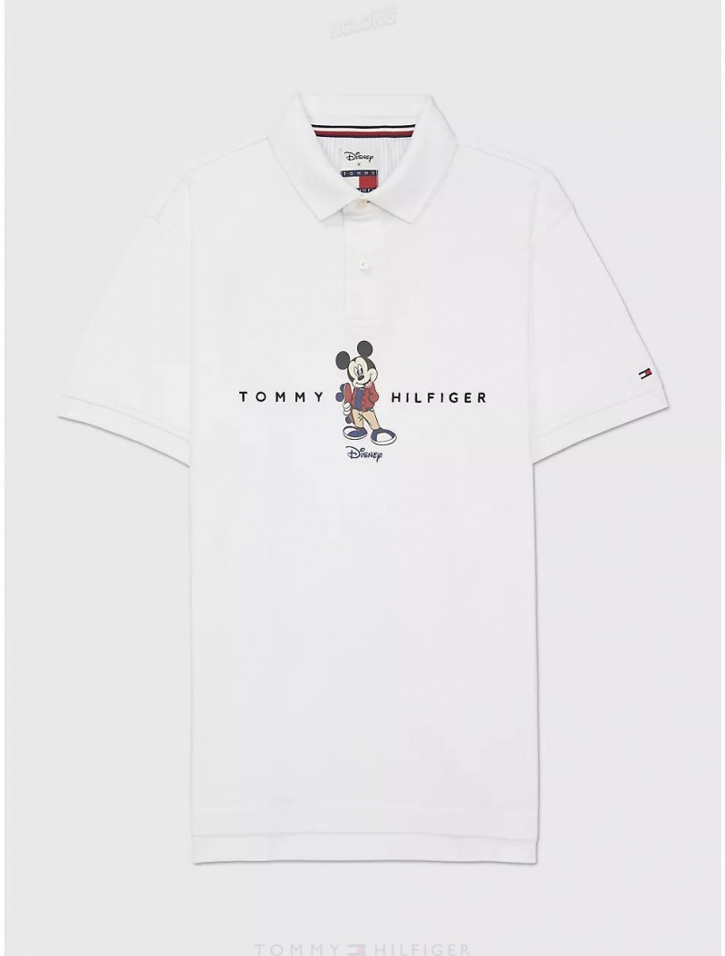 Tommy Hilfiger DISNEYxTOMMY Mickey Polo Tops Optic White TH | 1026-SBHKR