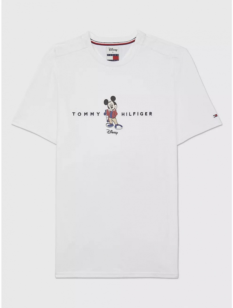 Tommy Hilfiger DISNEYxTOMMY Mickey T-Shirt Tops Optic White TH | 5284-XECJL