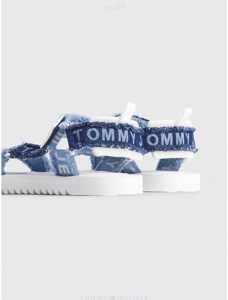 Tommy Hilfiger Denim Logo Tape Sandal Shoes Denim | 2810-TGNML