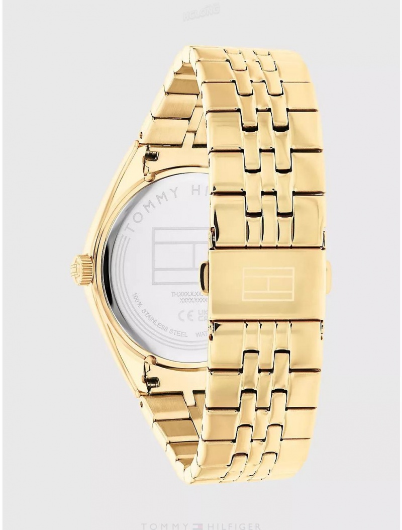 Tommy Hilfiger Dress Watch with Gold-Tone Bracelet Watches Gold | 2609-MAFQC