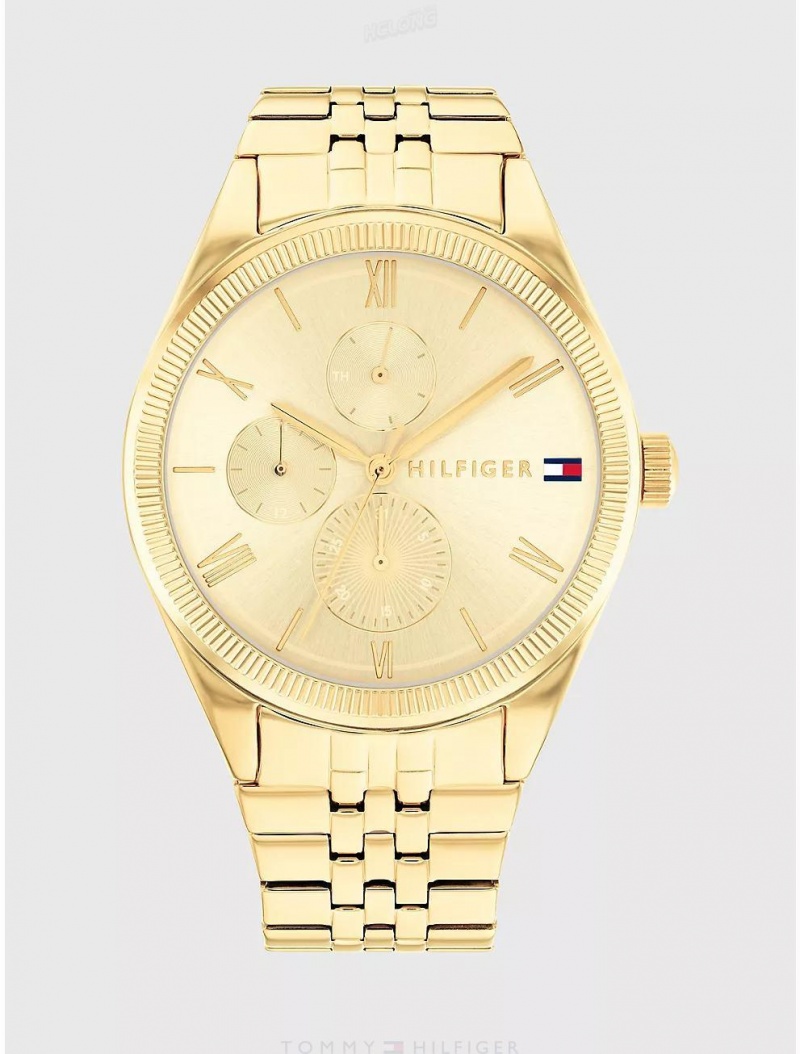 Tommy Hilfiger Dress Watch with Gold-Tone Bracelet Watches Gold | 2609-MAFQC