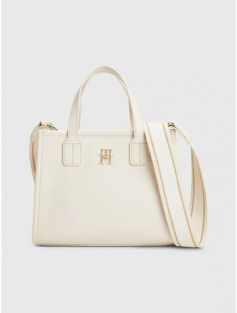 Tommy Hilfiger Emblem Mini Tote Bags Sugarcane | 0912-HNUSZ