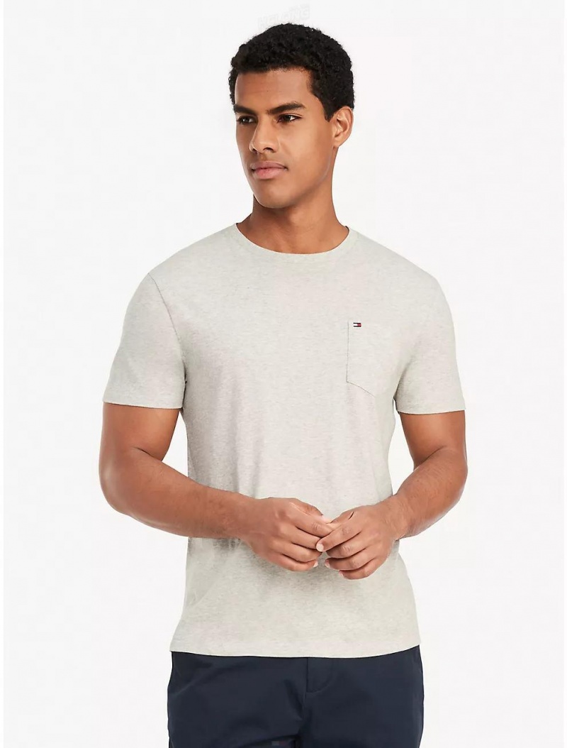 Tommy Hilfiger Essential Classic Pocket T-Shirt T-Shirts Light Grey Heather | 8249-BHMRK