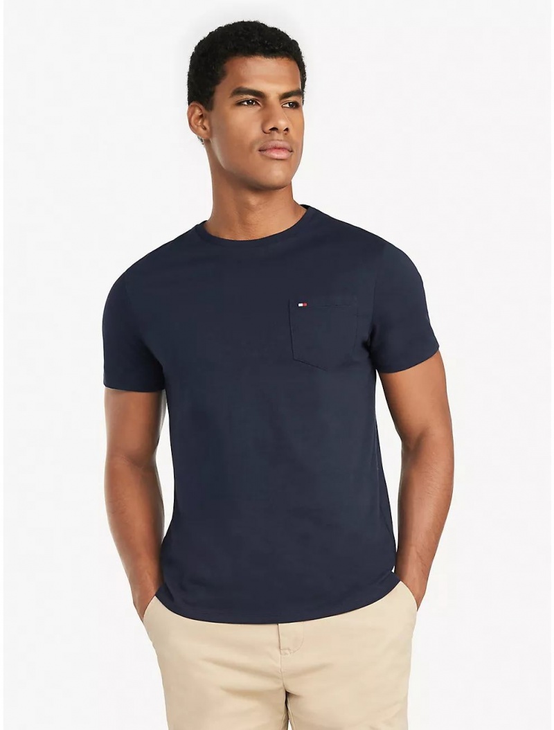 Tommy Hilfiger Essential Classic Pocket T-Shirt T-Shirts Navy | 4106-EVFNK