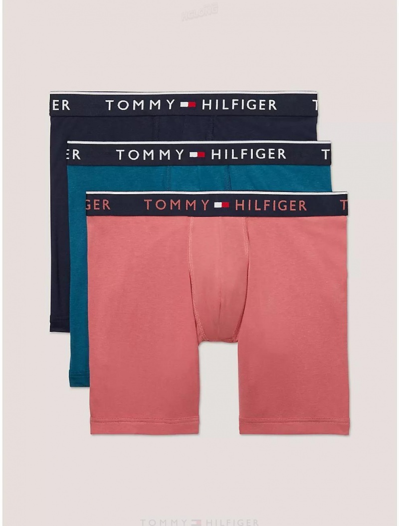 Tommy Hilfiger Essential Luxe Stretch Boxer Brief 3-Pack Underwear English Rose | 6591-KCUYA