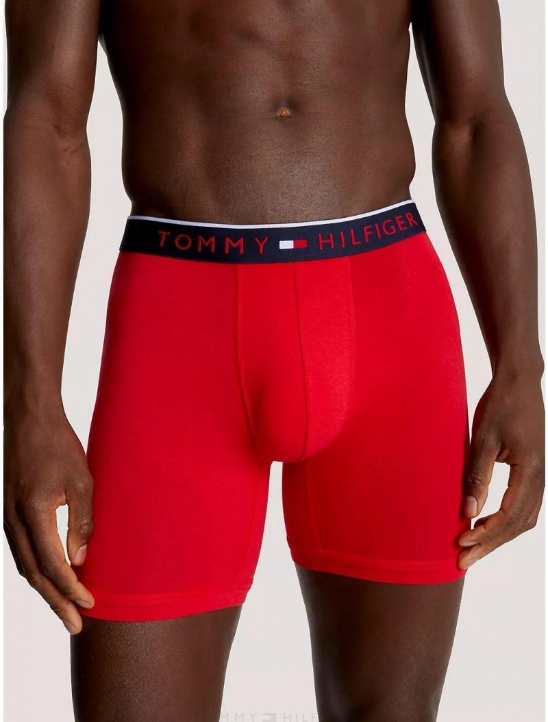 Tommy Hilfiger Essential Luxe Stretch Boxer Brief 3-Pack Underwear Mahogany | 8304-GOSPJ