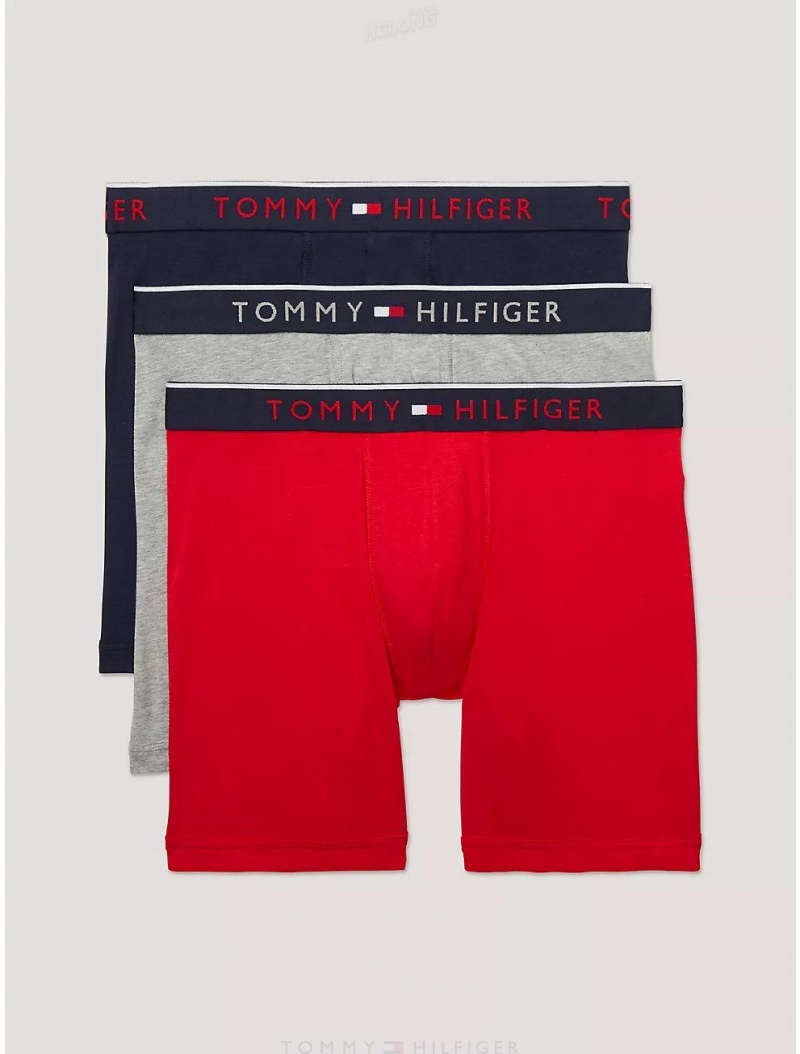 Tommy Hilfiger Essential Luxe Stretch Boxer Brief 3-Pack Underwear Mahogany | 8304-GOSPJ