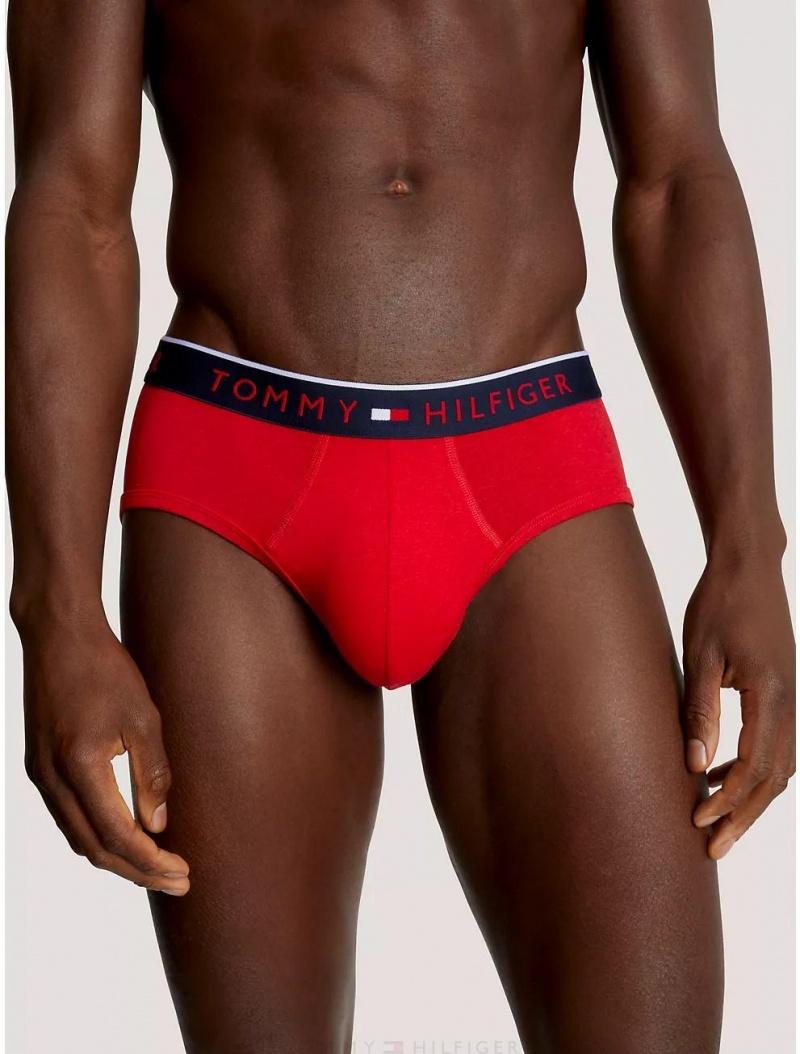 Tommy Hilfiger Essential Luxe Stretch Brief 3-Pack Underwear Mahogany | 0286-ESOJU