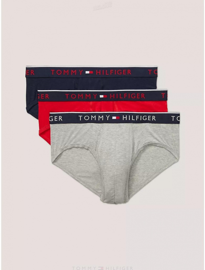 Tommy Hilfiger Essential Luxe Stretch Brief 3-Pack Underwear Mahogany | 0286-ESOJU