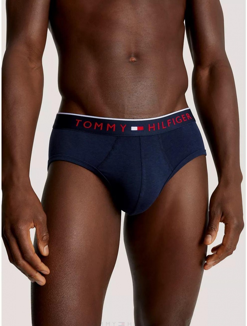 Tommy Hilfiger Essential Luxe Stretch Brief 3-Pack Underwear Dark Navy | 2915-NEFXS