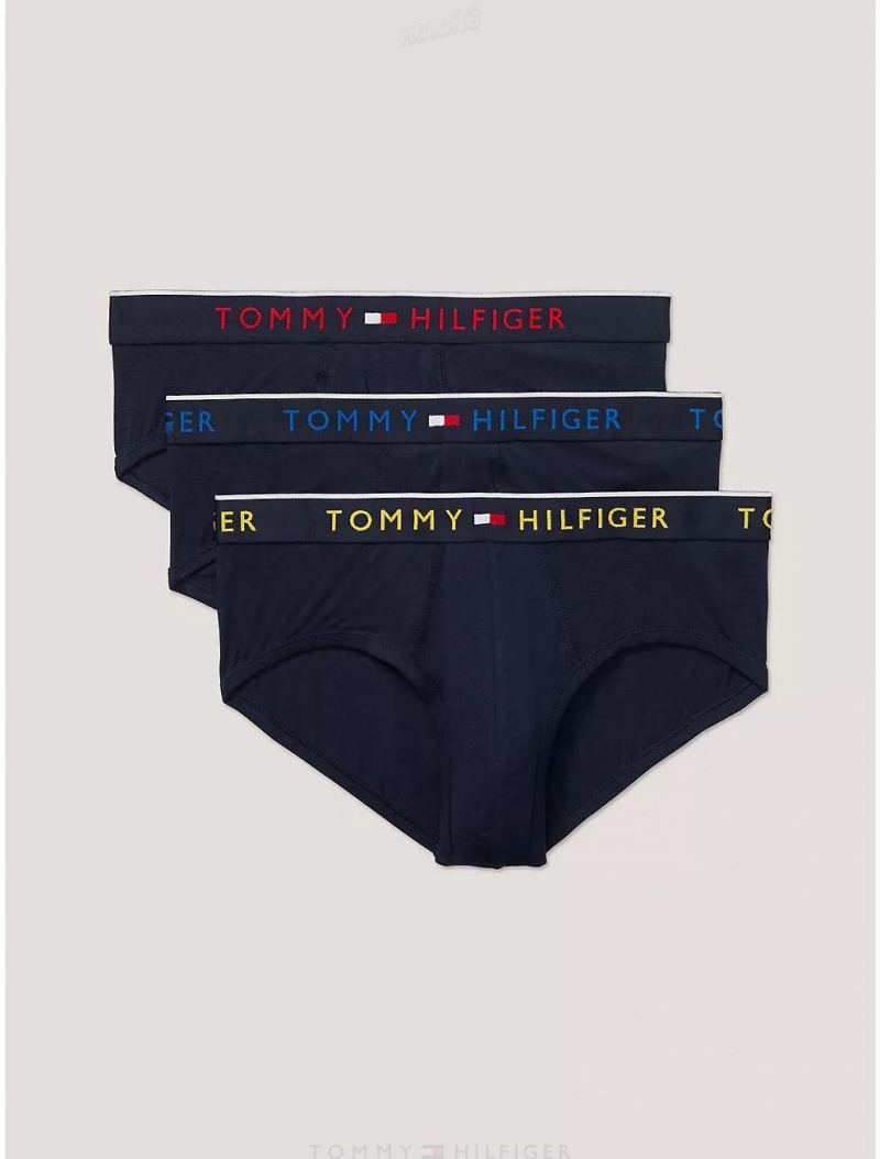 Tommy Hilfiger Essential Luxe Stretch Brief 3-Pack Underwear Dark Navy | 2915-NEFXS