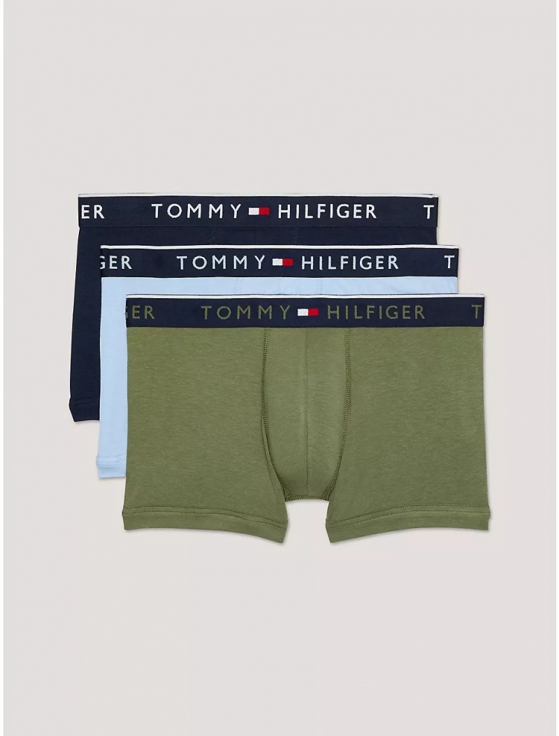 Tommy Hilfiger Essential Luxe Stretch Trunk 3-Pack Underwear Olivine | 6190-GPEBN