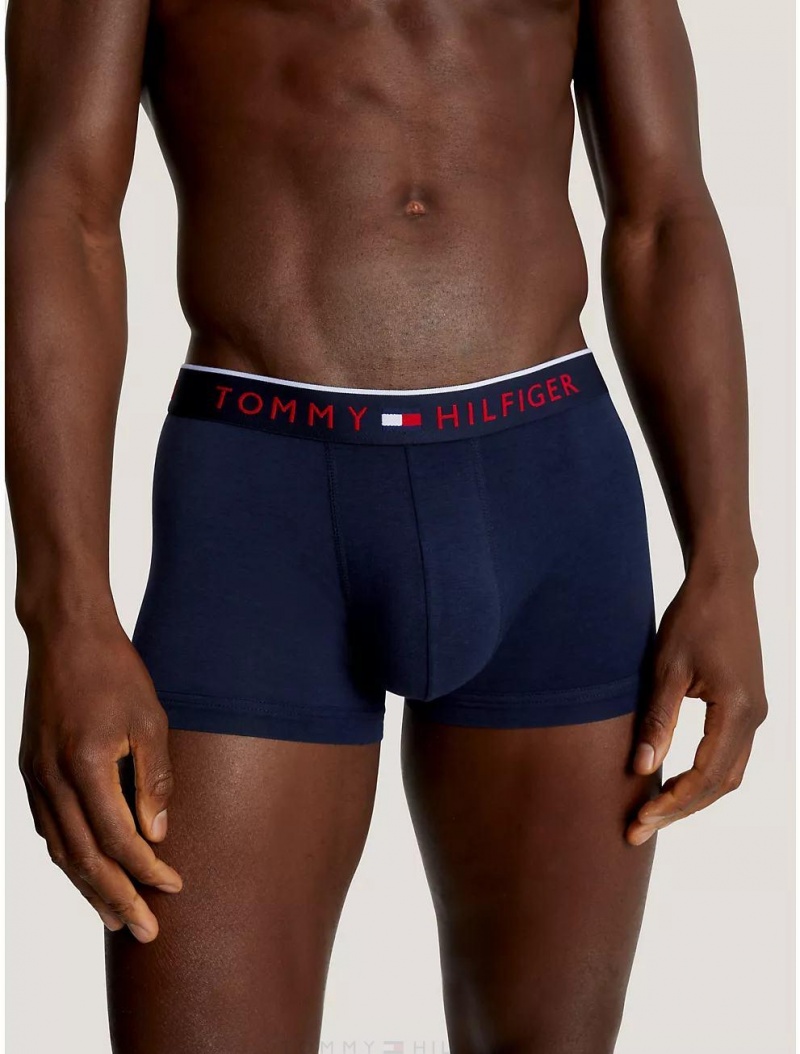 Tommy Hilfiger Essential Luxe Stretch Trunk 3-Pack Underwear Dark Navy | 5763-ZIGJU