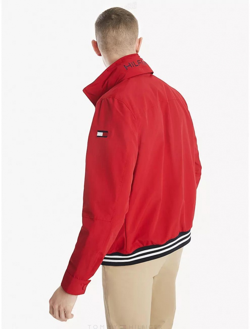 Tommy Hilfiger Essential Regatta Windbreaker Jackets Primary Red | 4165-KAWYL