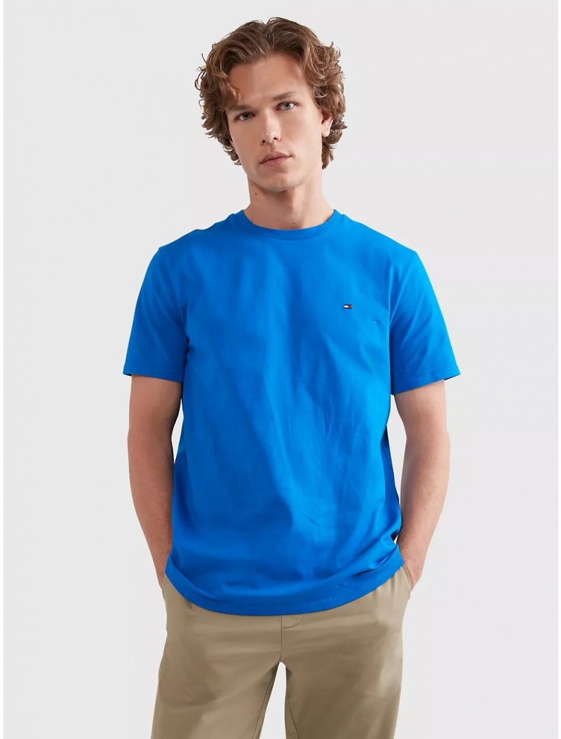 Tommy Hilfiger Essential Solid T-Shirt T-Shirts Bio Blue | 8739-WJNSI