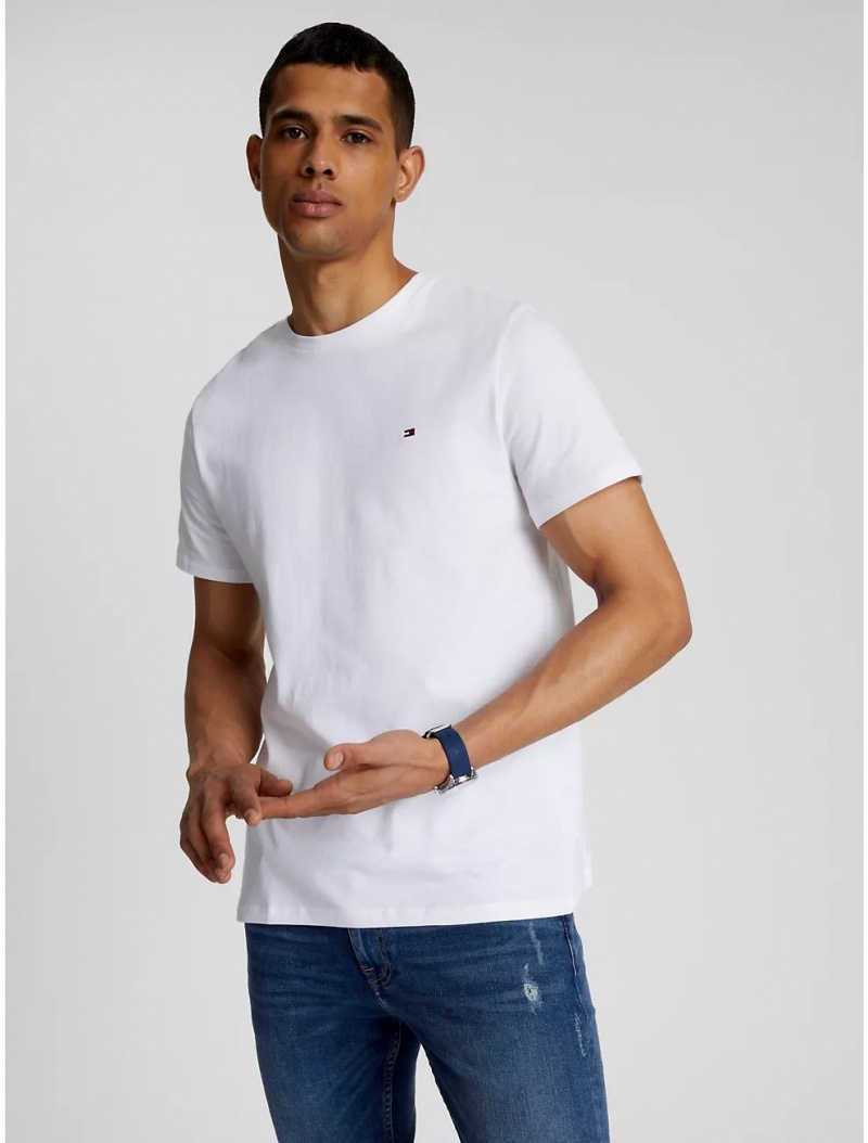 Tommy Hilfiger Essential Solid T-Shirt T-Shirts Optic White | 6307-HLSUM