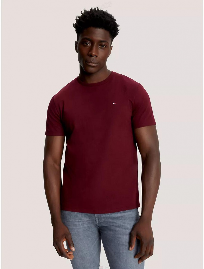 Tommy Hilfiger Essential Solid T-Shirt T-Shirts Deep Rouge | 9148-TXJFG