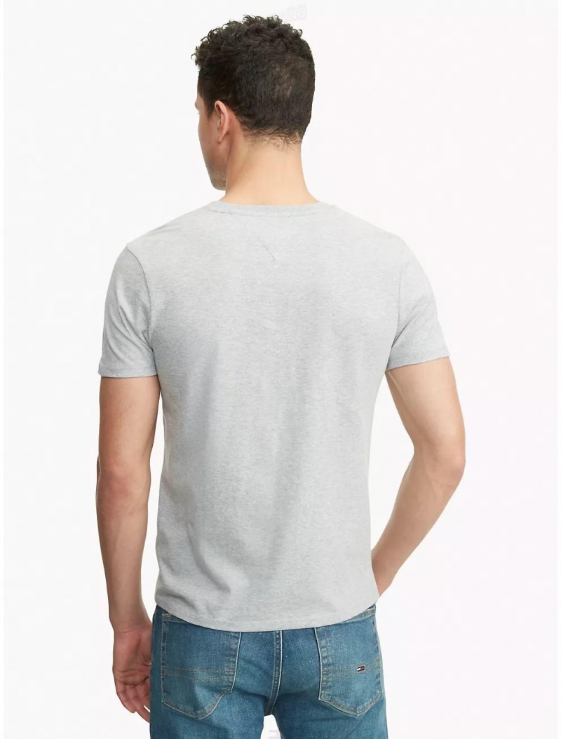 Tommy Hilfiger Essential V-Neck T-Shirt T-Shirts B10 Grey Heather | 7139-YVAJW