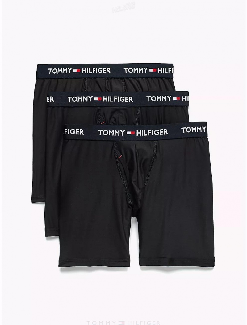 Tommy Hilfiger Everyday Micro Boxer Brief 3-Pack Underwear Black | 9510-JTPFC