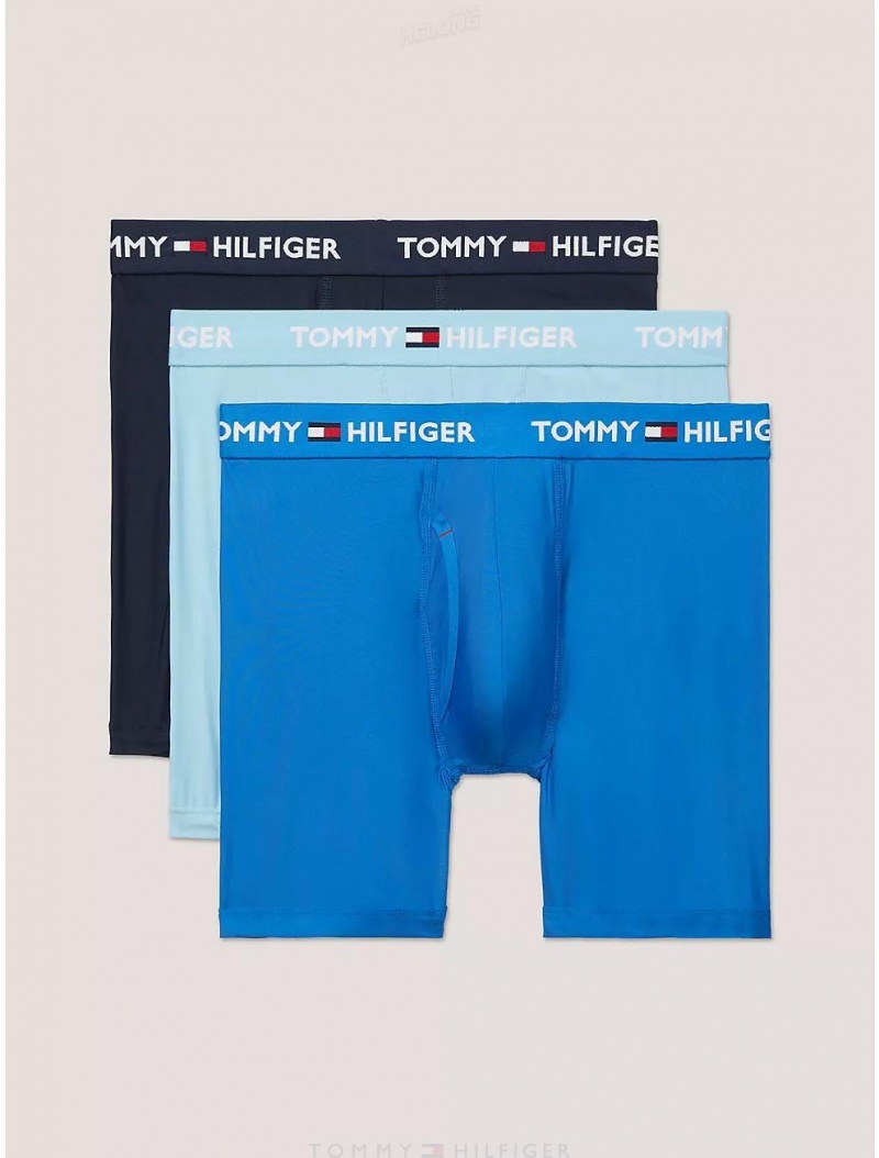 Tommy Hilfiger Everyday Micro Boxer Brief 3-Pack Underwear Blue Multi | 2859-EPMYZ