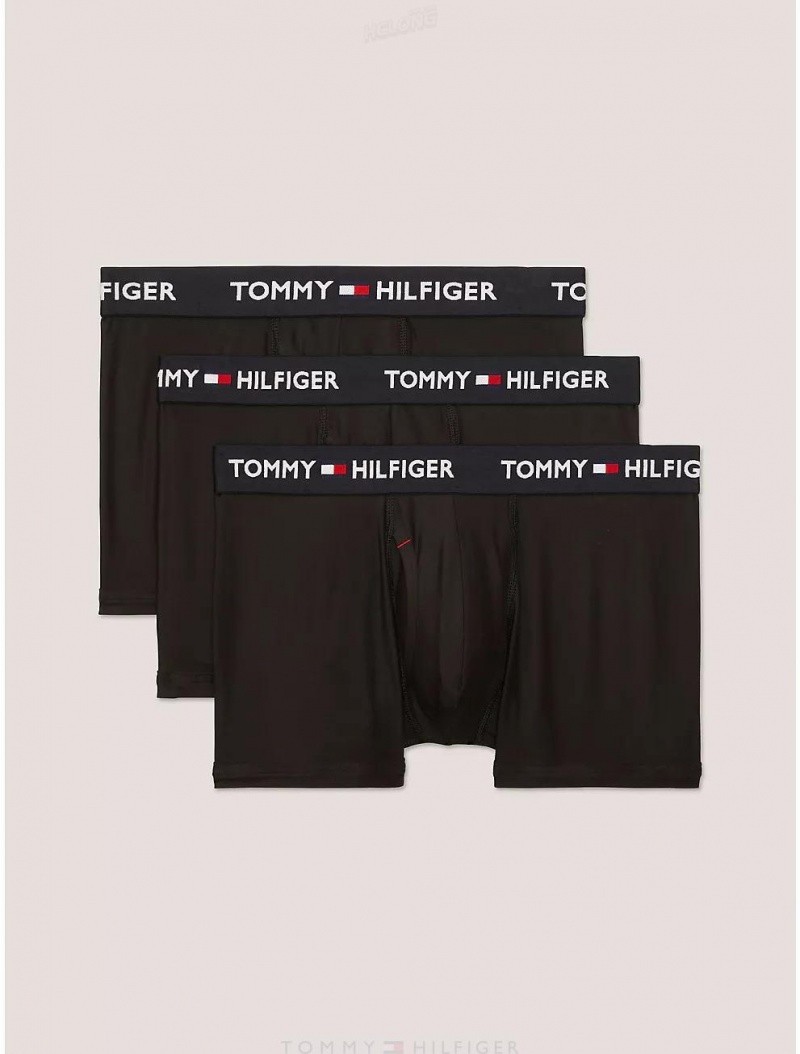 Tommy Hilfiger Everyday Micro Trunk 3-Pack Underwear Black | 3689-NTLXE