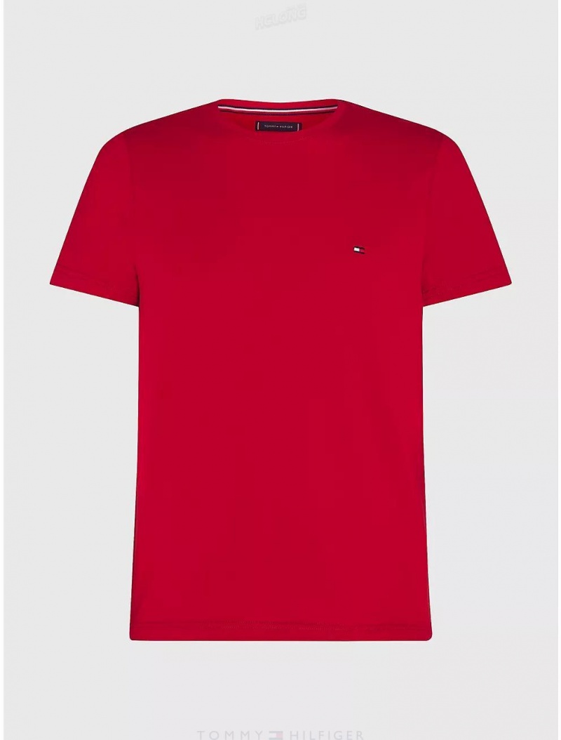 Tommy Hilfiger Extra Slim Fit Premium T-Shirt T-Shirts Arizona Red | 0143-YMSPU