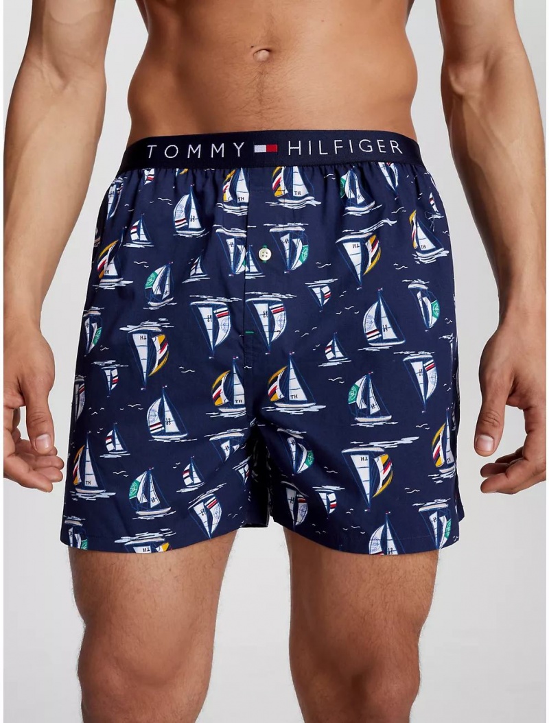 Tommy Hilfiger Fashion Woven Boxer Underwear RIVIERA BLUE | 3986-HTFXK