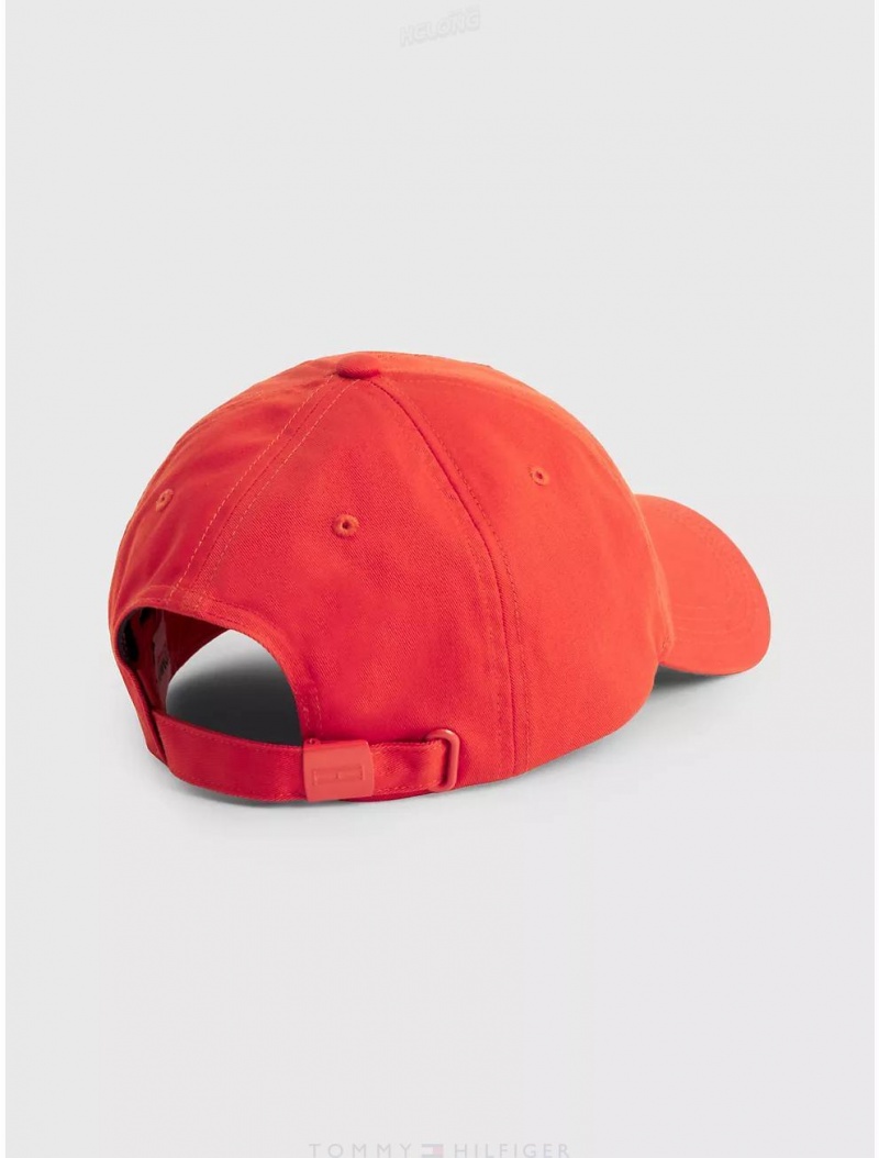 Tommy Hilfiger Flag Baseball Cap Hats Burnt Vermillion | 0835-EXGNM