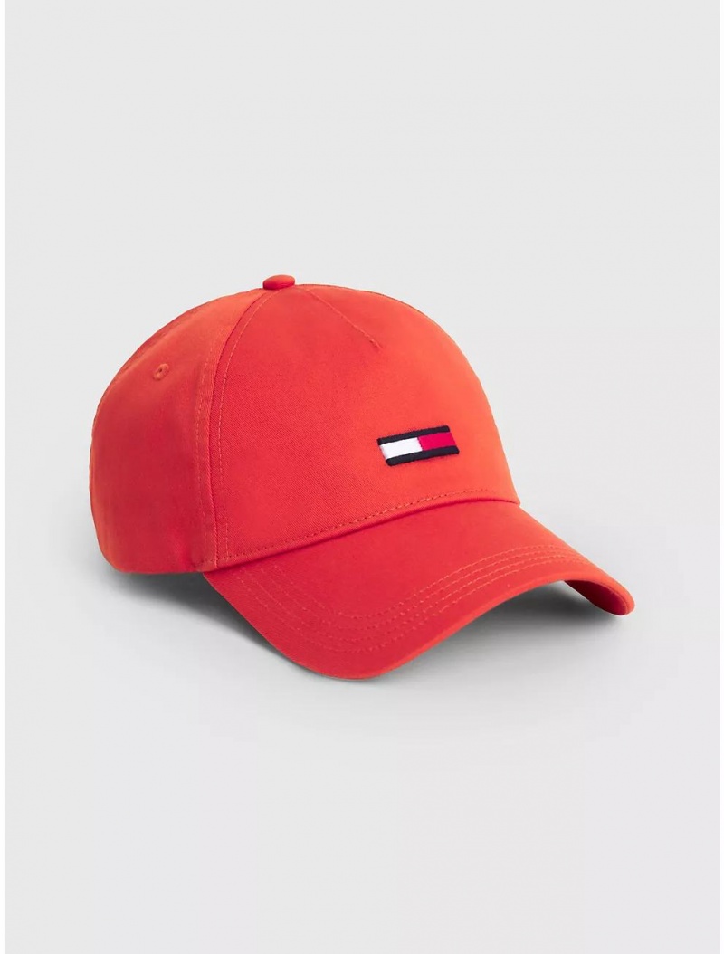 Tommy Hilfiger Flag Baseball Cap Hats Burnt Vermillion | 0835-EXGNM