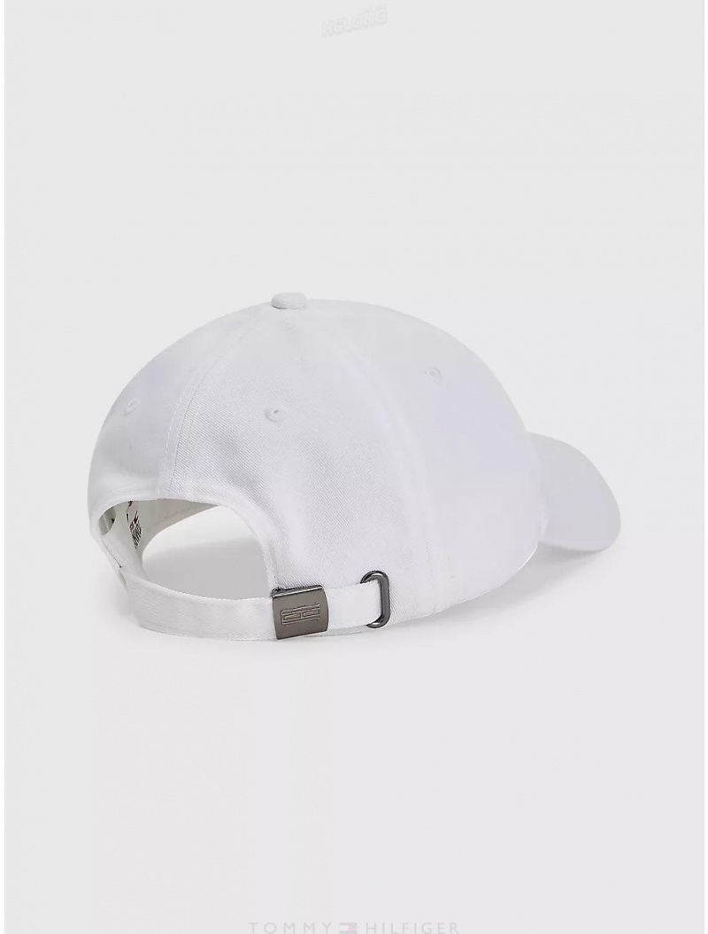 Tommy Hilfiger Flag Baseball Cap Hats White | 4908-LCYHI