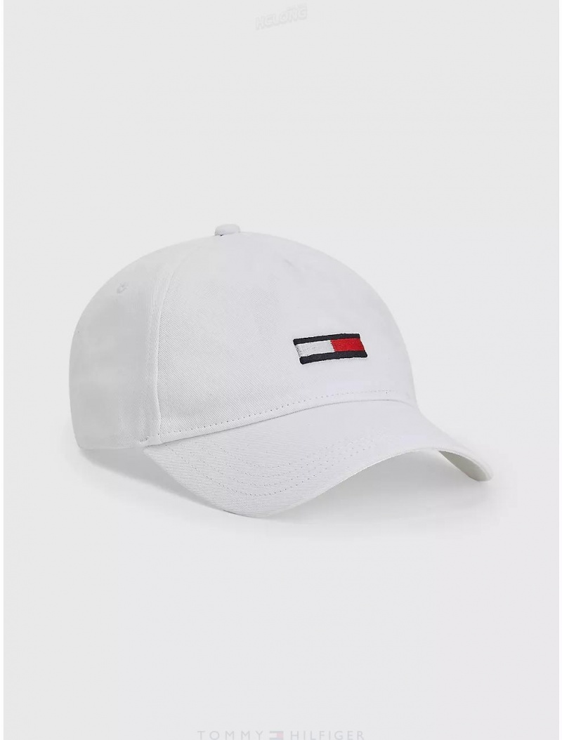 Tommy Hilfiger Flag Baseball Cap Hats White | 4908-LCYHI