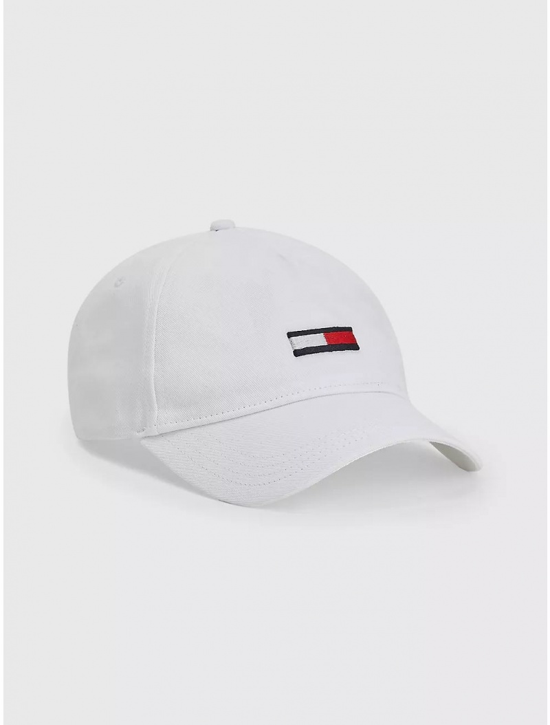 Tommy Hilfiger Flag Baseball Cap Hats White | 4908-LCYHI