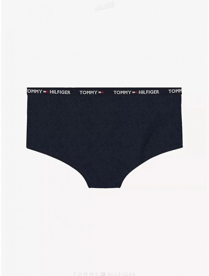 Tommy Hilfiger Flag Boy Short Panties Navy | 3827-FEURZ