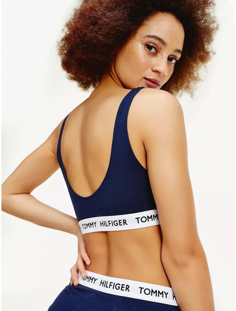 Tommy Hilfiger Flag Bralette Bras Navy Blazer | 3159-VLDJC