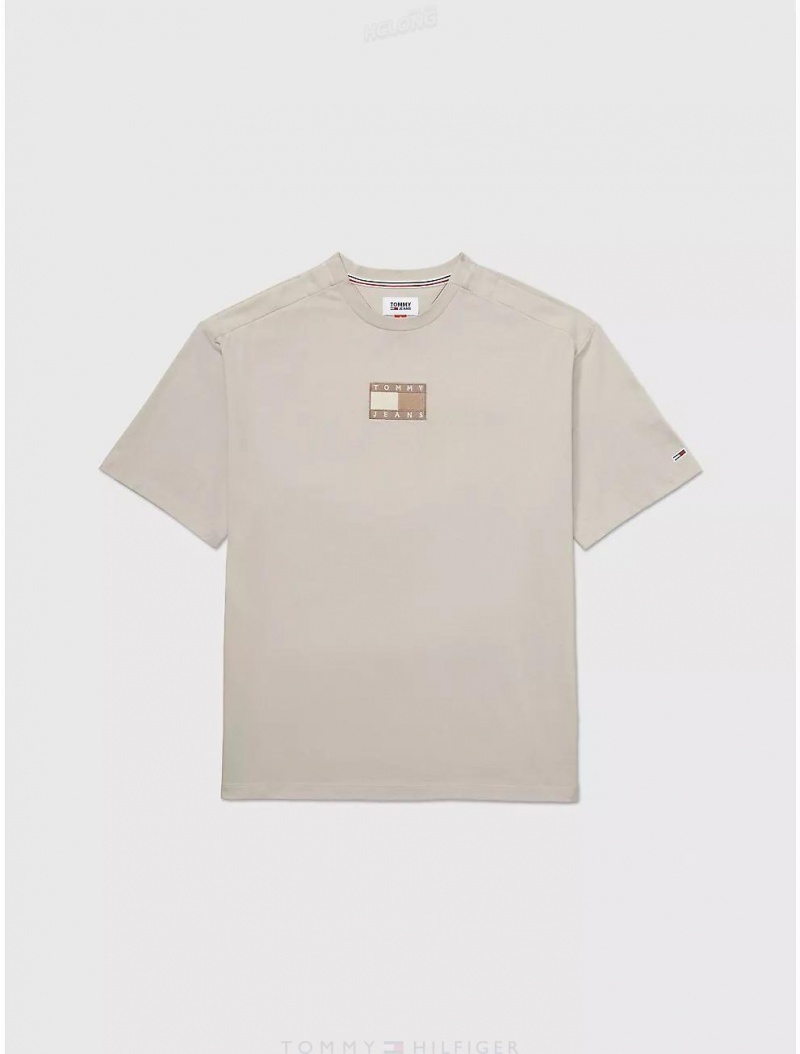 Tommy Hilfiger Flag Graphic T-Shirt Tops Fresh Clay | 9501-ZSHYD