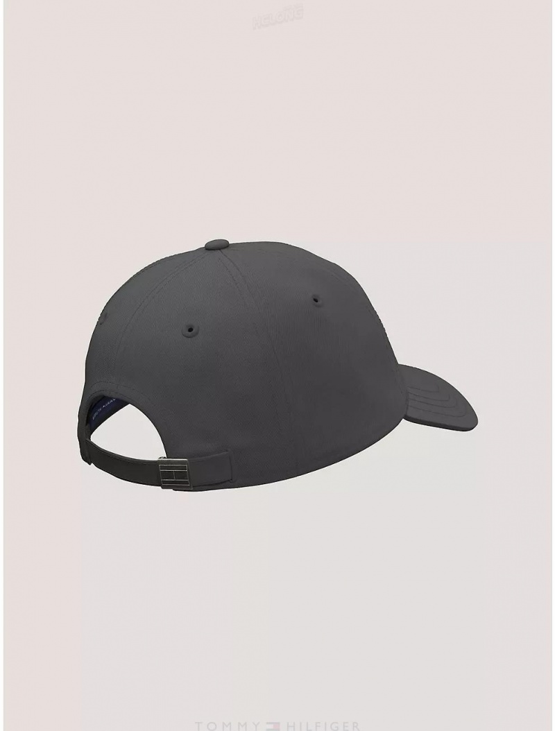 Tommy Hilfiger Flag Logo Baseball Cap Hats Dark Grey | 3751-JOMCV